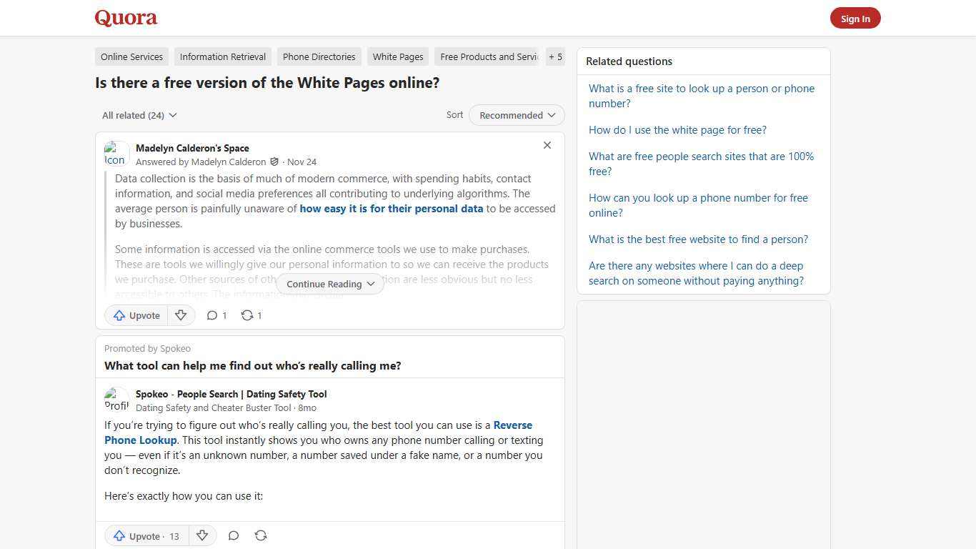 Is there a free version of the White Pages online? - Quora